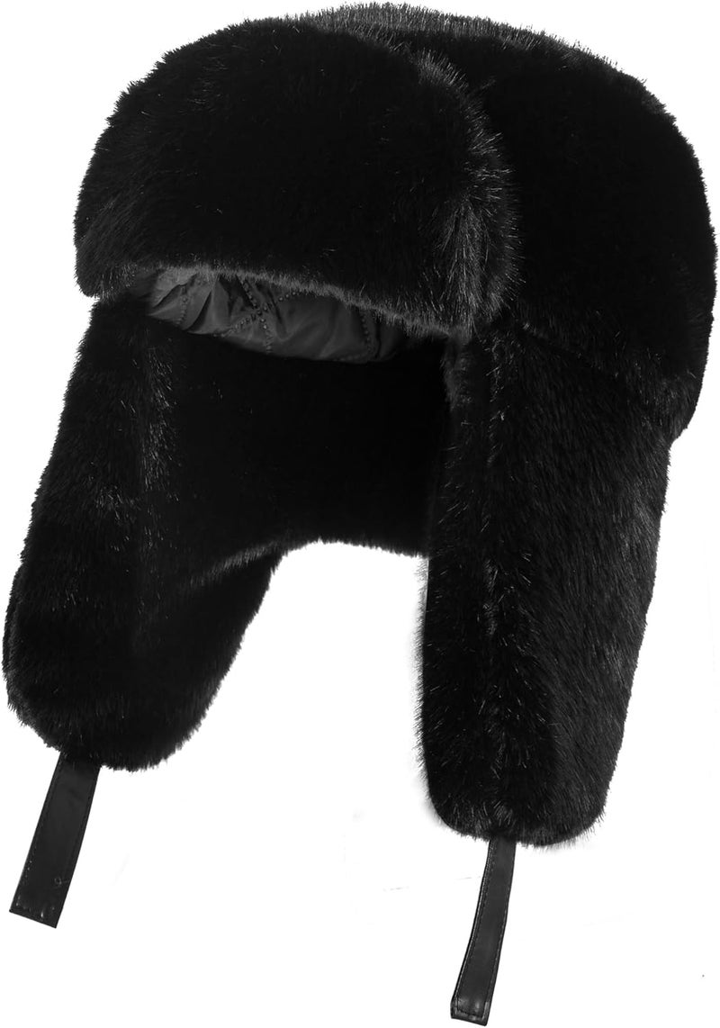 Gilotop Trapper Hat with Ear Flaps - Winter Russian-Style Fur Pilot Ushanka, Windproof Skiing for Men & Women - Image 1